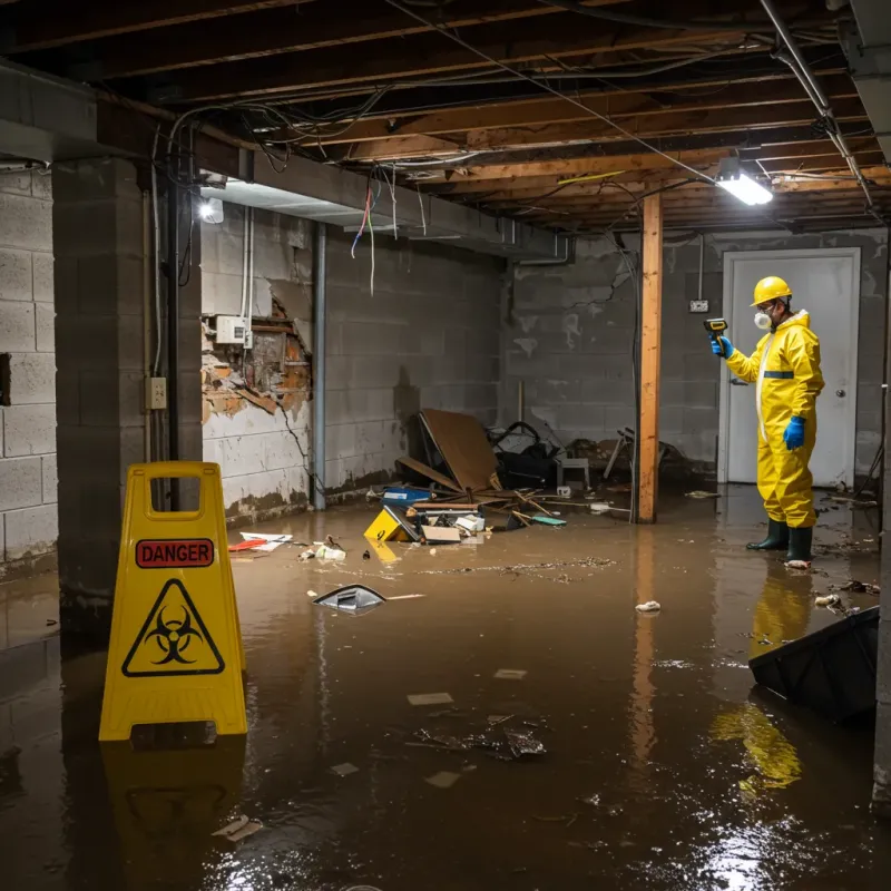 Flooded Basement Electrical Hazard in Overland Park, KS Property