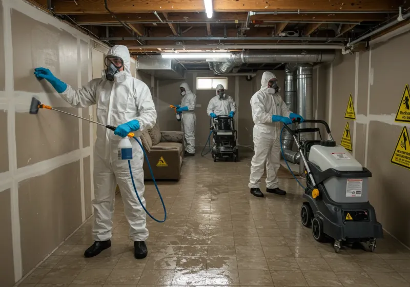 Basement Moisture Removal and Structural Drying process in Overland Park, KS